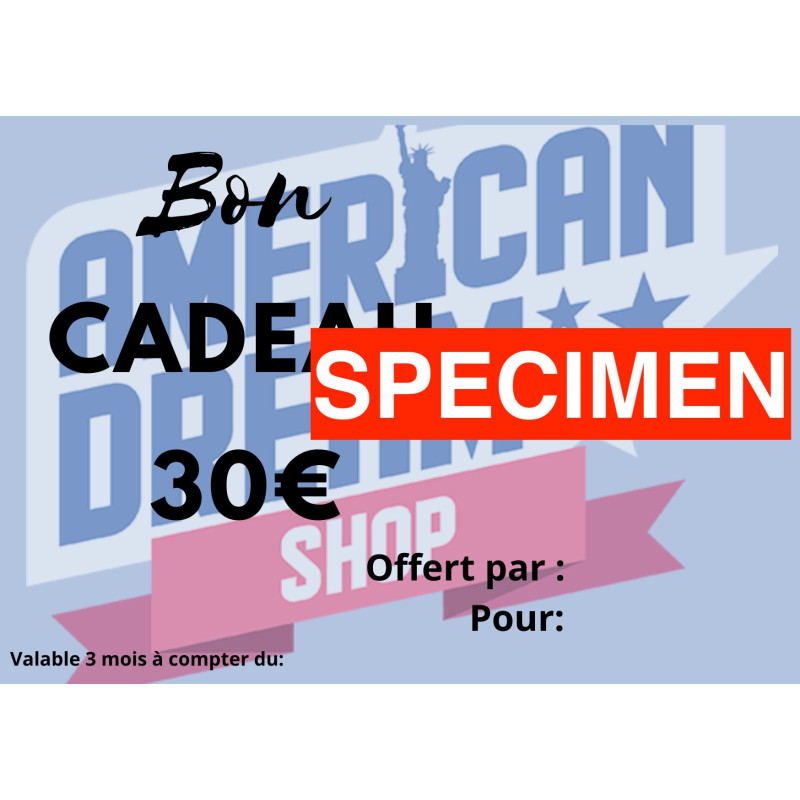 Carte Cadeau 30€ - American Dream Shop